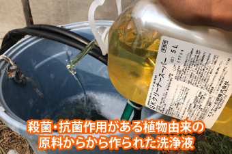 殺菌・抗菌作用がある植物由来の 原料からから作られた洗浄液