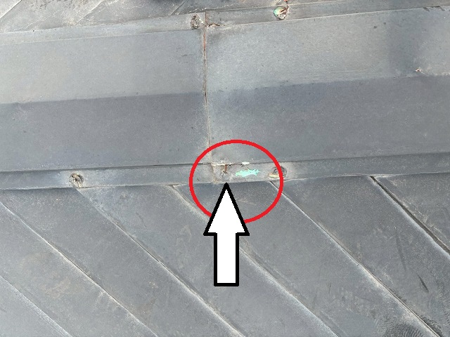 仙台市太白区　棟包み板金を固定している釘が浮いている