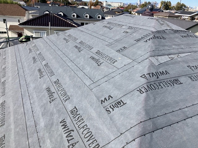 仙台市若林区　カバー工事　ルーフィング貼付