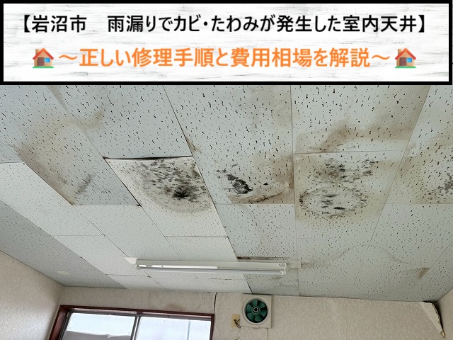 岩沼市　雨漏りでカビ・たわみが発生した室内天井の正しい修理手順と費用相場を解説