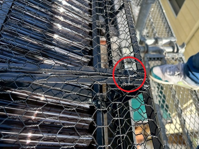 仙台市泉区　スノーZの先端をステンレス線で固定した