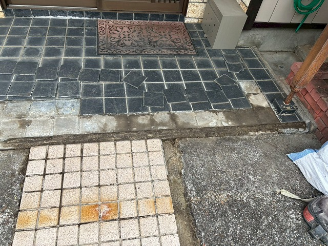 仙台市太白区 玄関タイルの清掃
