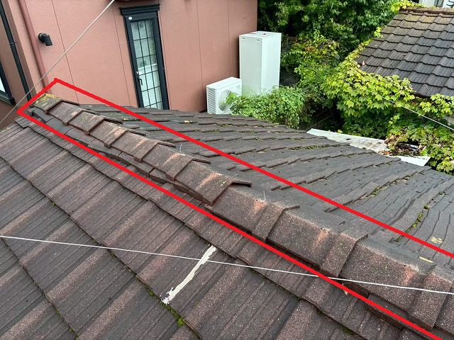 仙台市泉区-貸家-棟瓦が崩れかけている