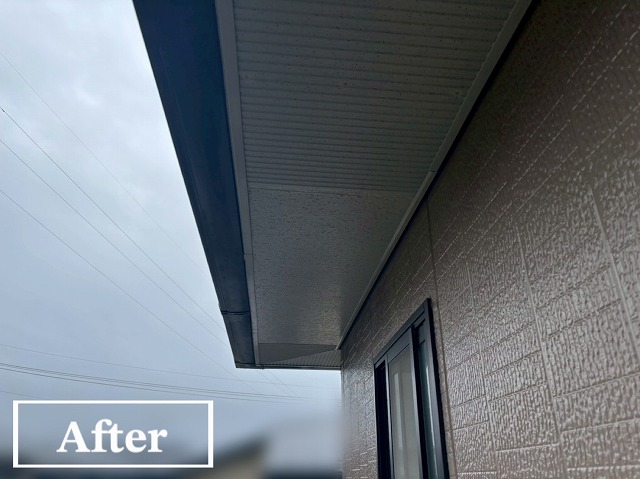 軒天の一部が飛ばされた