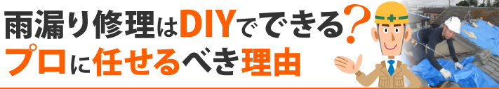 雨漏り修理はDIYでできる？プロに任せるべき理由