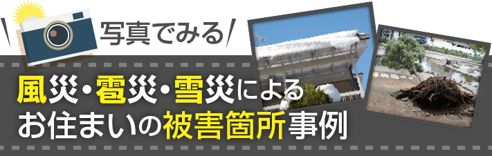風災・雹災・雪災によるお住まいの被害箇所事例