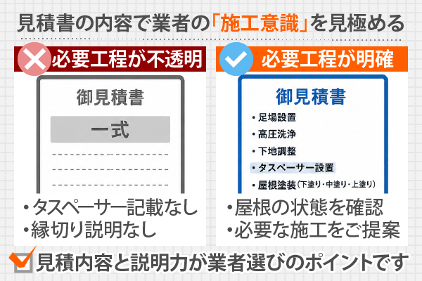 見積書の内容で業者の「施工意識」を見極める