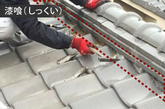 漆喰は詰め直しが必要